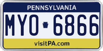 PA license plate MYO6866