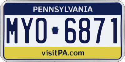 PA license plate MYO6871