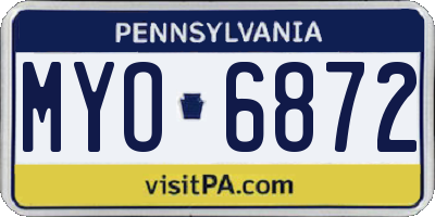 PA license plate MYO6872