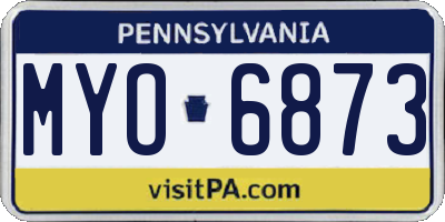 PA license plate MYO6873