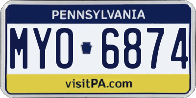 PA license plate MYO6874