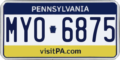 PA license plate MYO6875