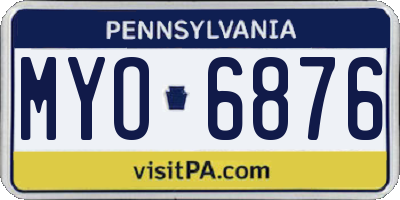 PA license plate MYO6876