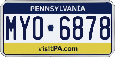 PA license plate MYO6878