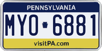 PA license plate MYO6881