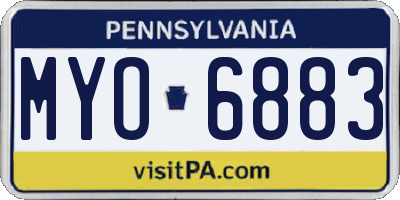PA license plate MYO6883