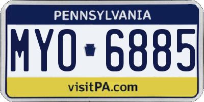 PA license plate MYO6885