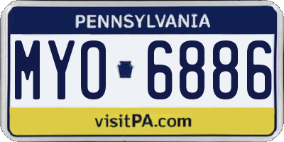 PA license plate MYO6886