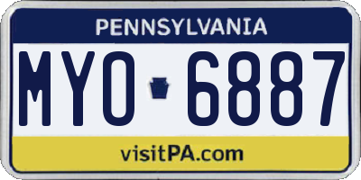 PA license plate MYO6887