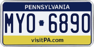 PA license plate MYO6890