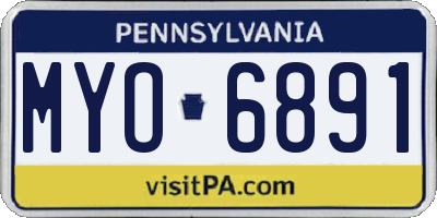 PA license plate MYO6891