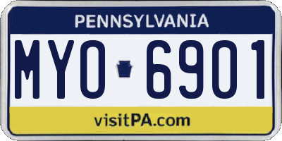 PA license plate MYO6901
