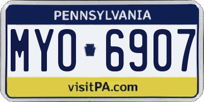 PA license plate MYO6907