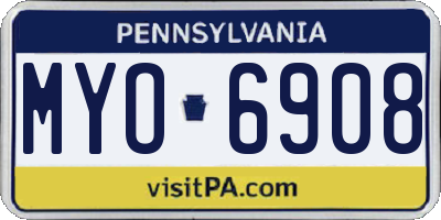 PA license plate MYO6908