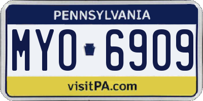 PA license plate MYO6909