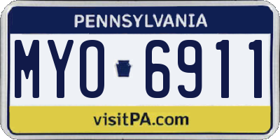 PA license plate MYO6911