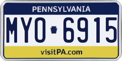 PA license plate MYO6915