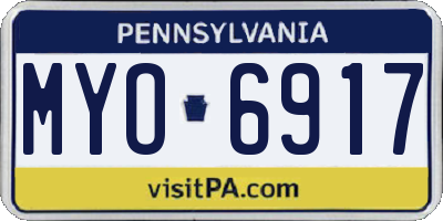 PA license plate MYO6917