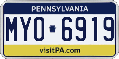 PA license plate MYO6919