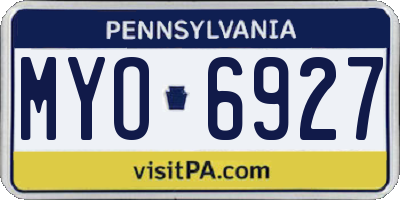 PA license plate MYO6927