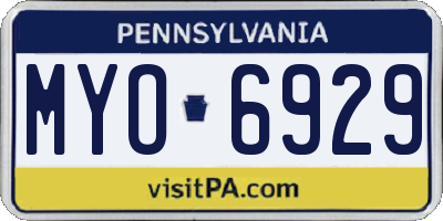 PA license plate MYO6929