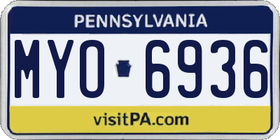 PA license plate MYO6936