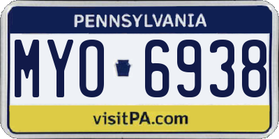 PA license plate MYO6938