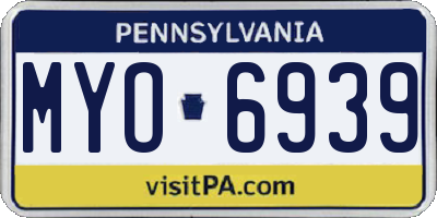 PA license plate MYO6939
