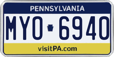 PA license plate MYO6940