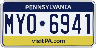 PA license plate MYO6941