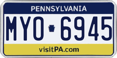 PA license plate MYO6945