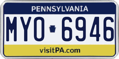 PA license plate MYO6946