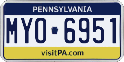 PA license plate MYO6951
