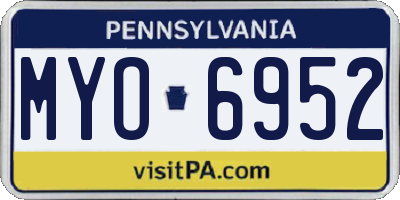 PA license plate MYO6952