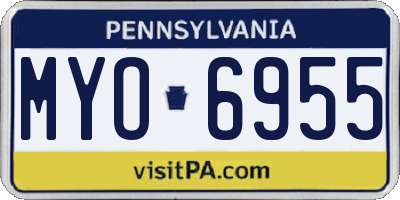 PA license plate MYO6955