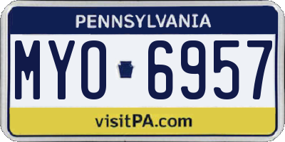 PA license plate MYO6957