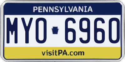PA license plate MYO6960