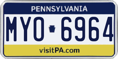 PA license plate MYO6964