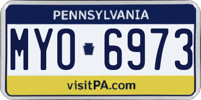 PA license plate MYO6973