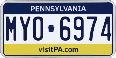PA license plate MYO6974