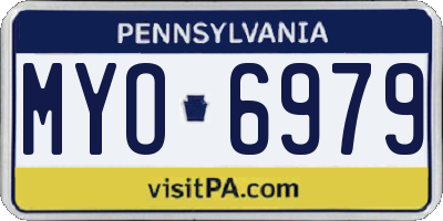 PA license plate MYO6979