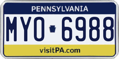 PA license plate MYO6988