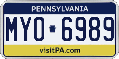 PA license plate MYO6989