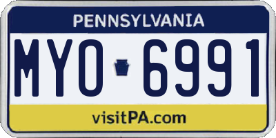 PA license plate MYO6991