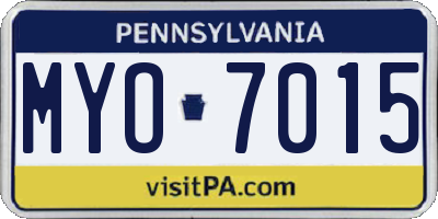 PA license plate MYO7015