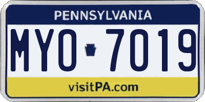 PA license plate MYO7019