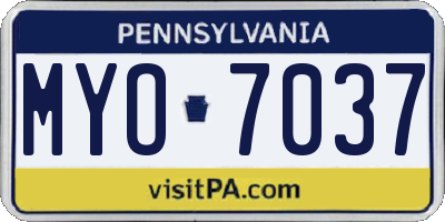 PA license plate MYO7037