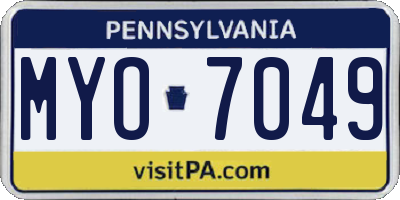 PA license plate MYO7049