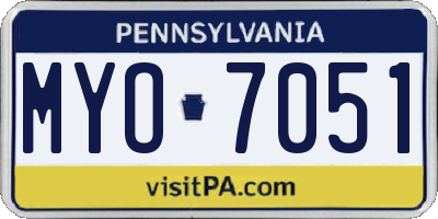 PA license plate MYO7051