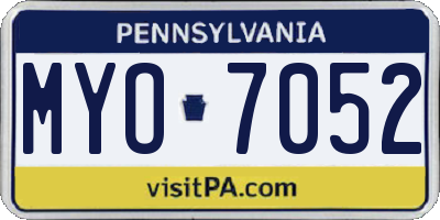PA license plate MYO7052
